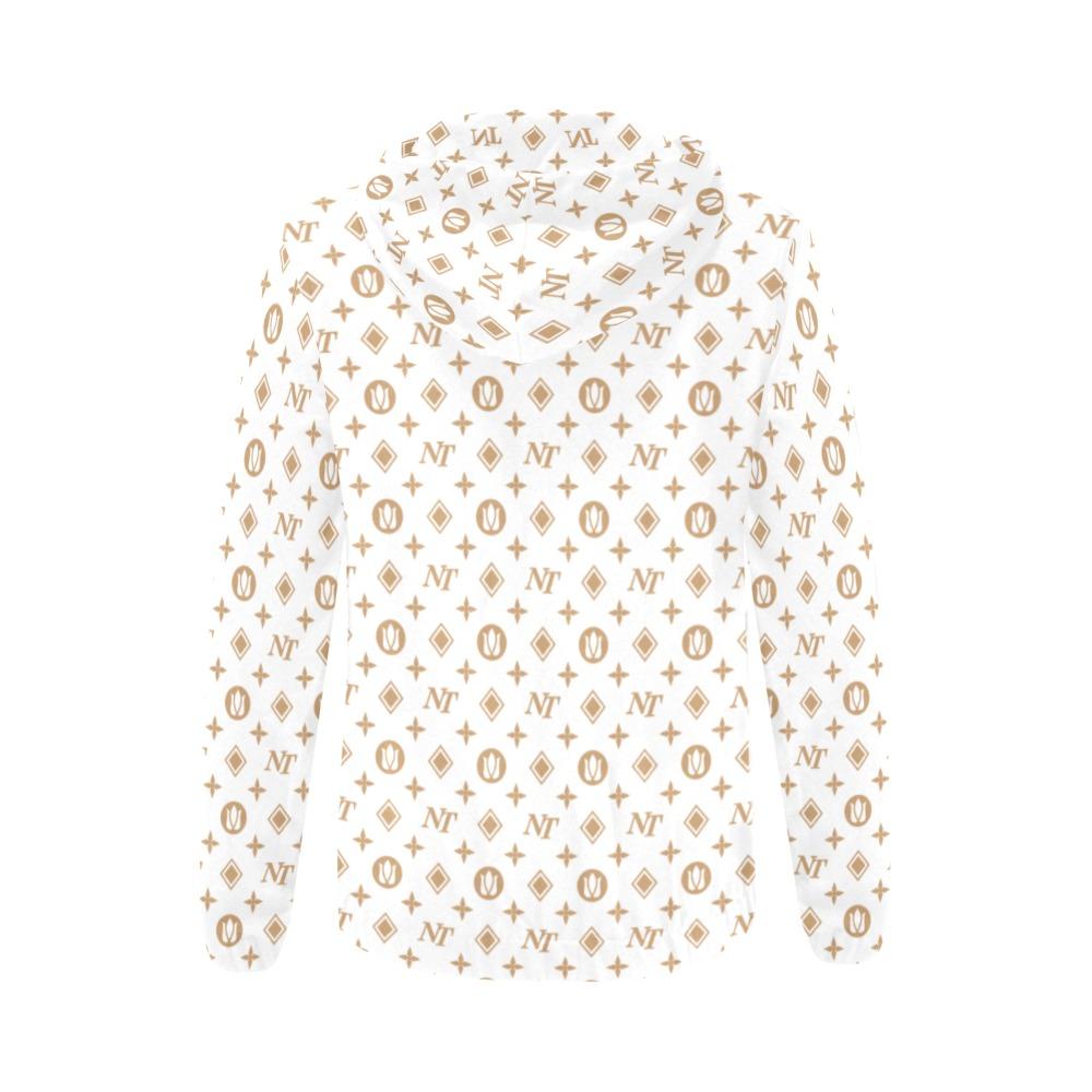 Fancy NT White All Over Print Full Zip Hoodie for Women (Model H14) All Over Print Full Zip Hoodie for Women (H14) e-joyer