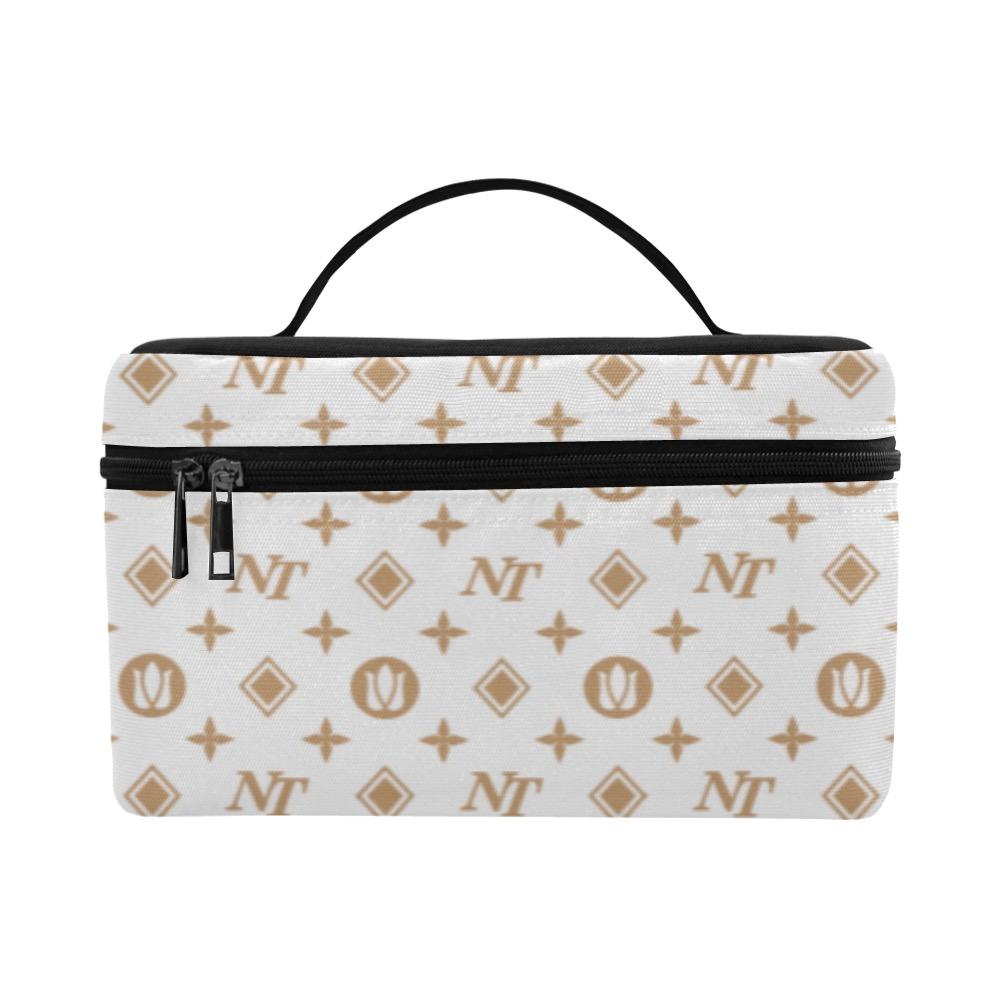 Fancy NT White Cosmetic Bag/Large (Model 1658) Cosmetic Bag e-joyer