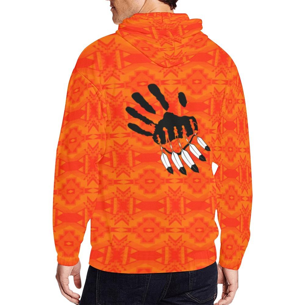 Fancy Orange A feather for each All Over Print Full Zip Hoodie for Men (Model H14) All Over Print Full Zip Hoodie for Men (H14) e-joyer