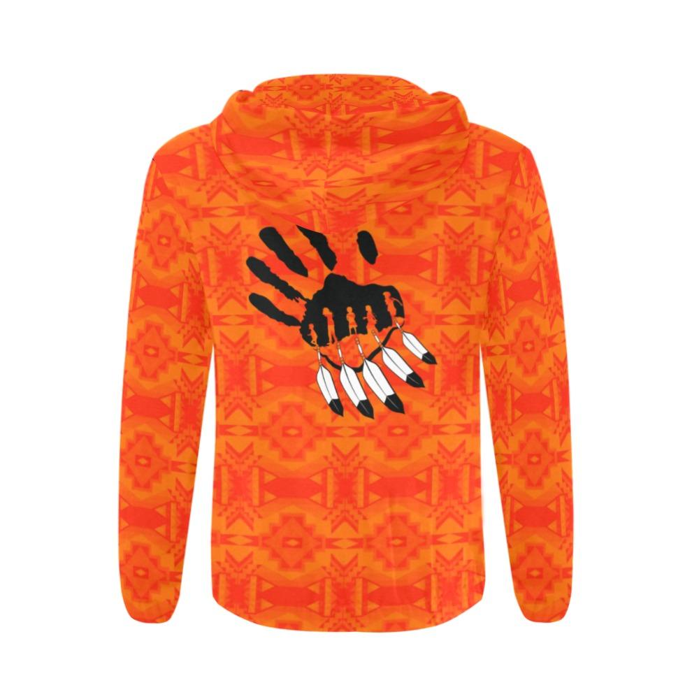Fancy Orange A feather for each All Over Print Full Zip Hoodie for Men (Model H14) All Over Print Full Zip Hoodie for Men (H14) e-joyer