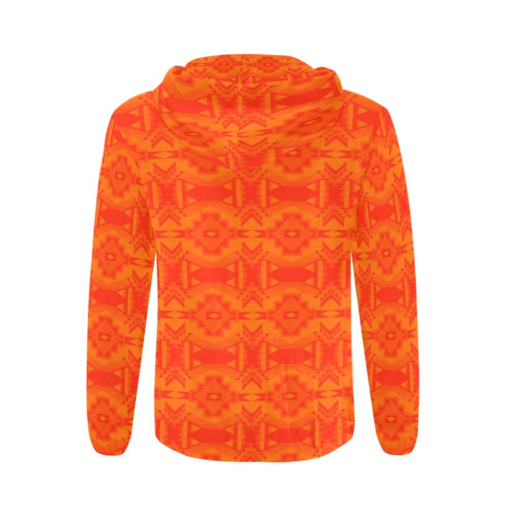 Fancy Orange All Over Print Full Zip Hoodie for Men (Model H14) All Over Print Full Zip Hoodie for Men (H14) e-joyer