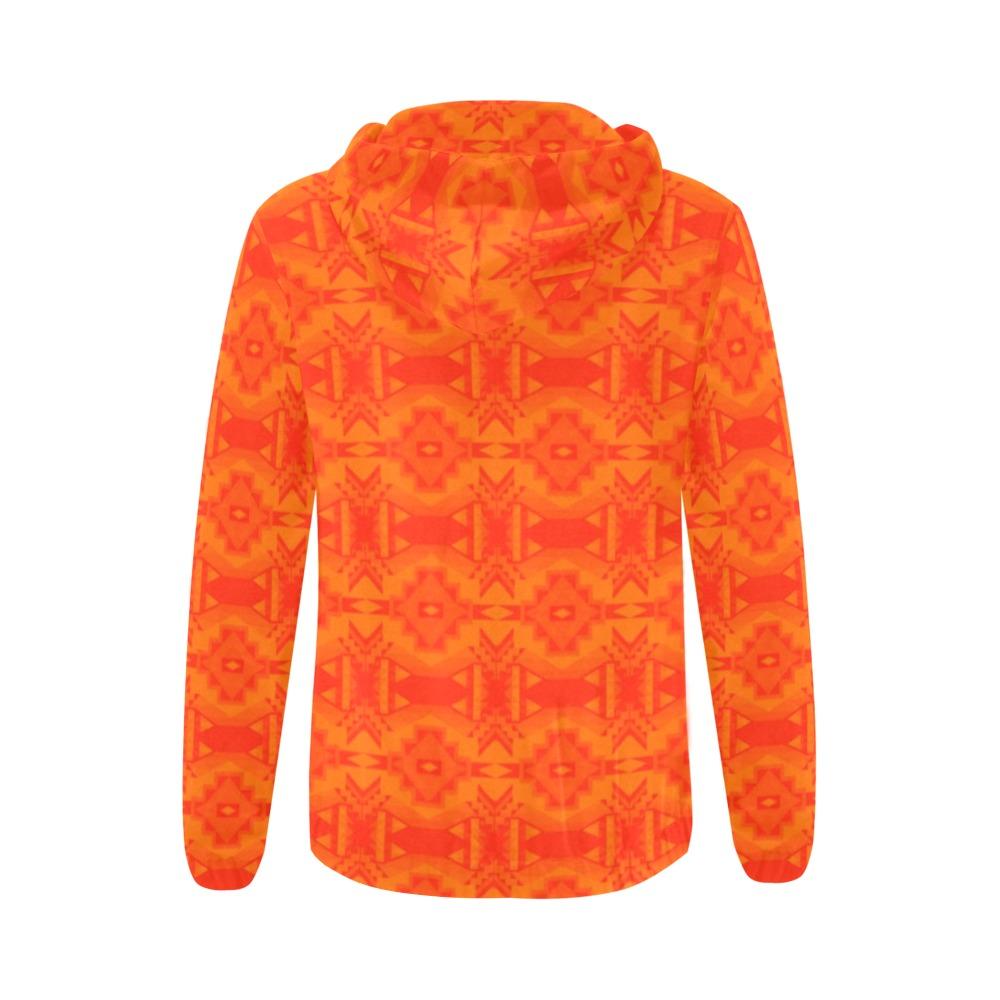 Fancy Orange All Over Print Full Zip Hoodie for Women (Model H14) All Over Print Full Zip Hoodie for Women (H14) e-joyer