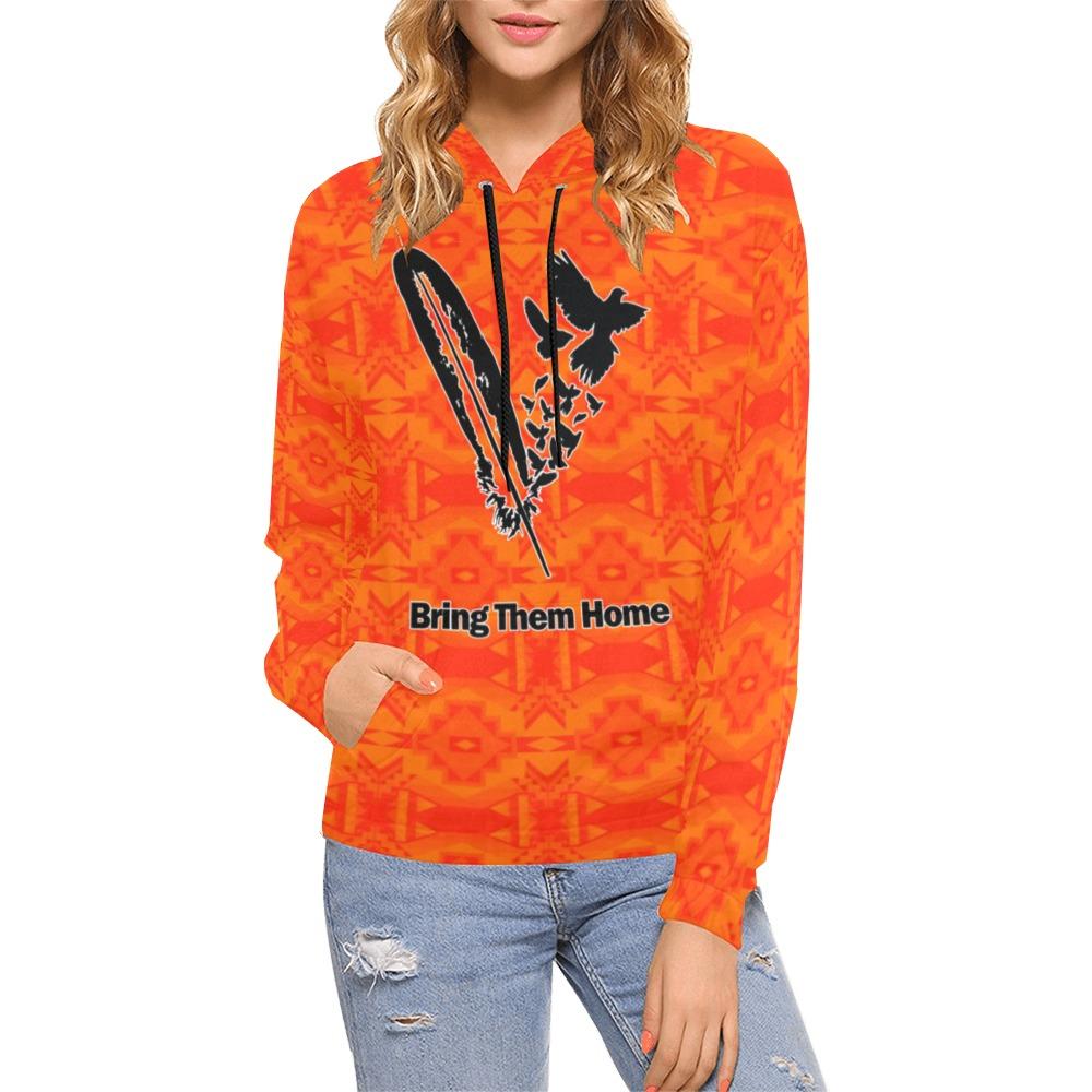 Fancy Orange Bring Them Home All Over Print Hoodie for Women (USA Size) (Model H13) All Over Print Hoodie for Women (H13) e-joyer