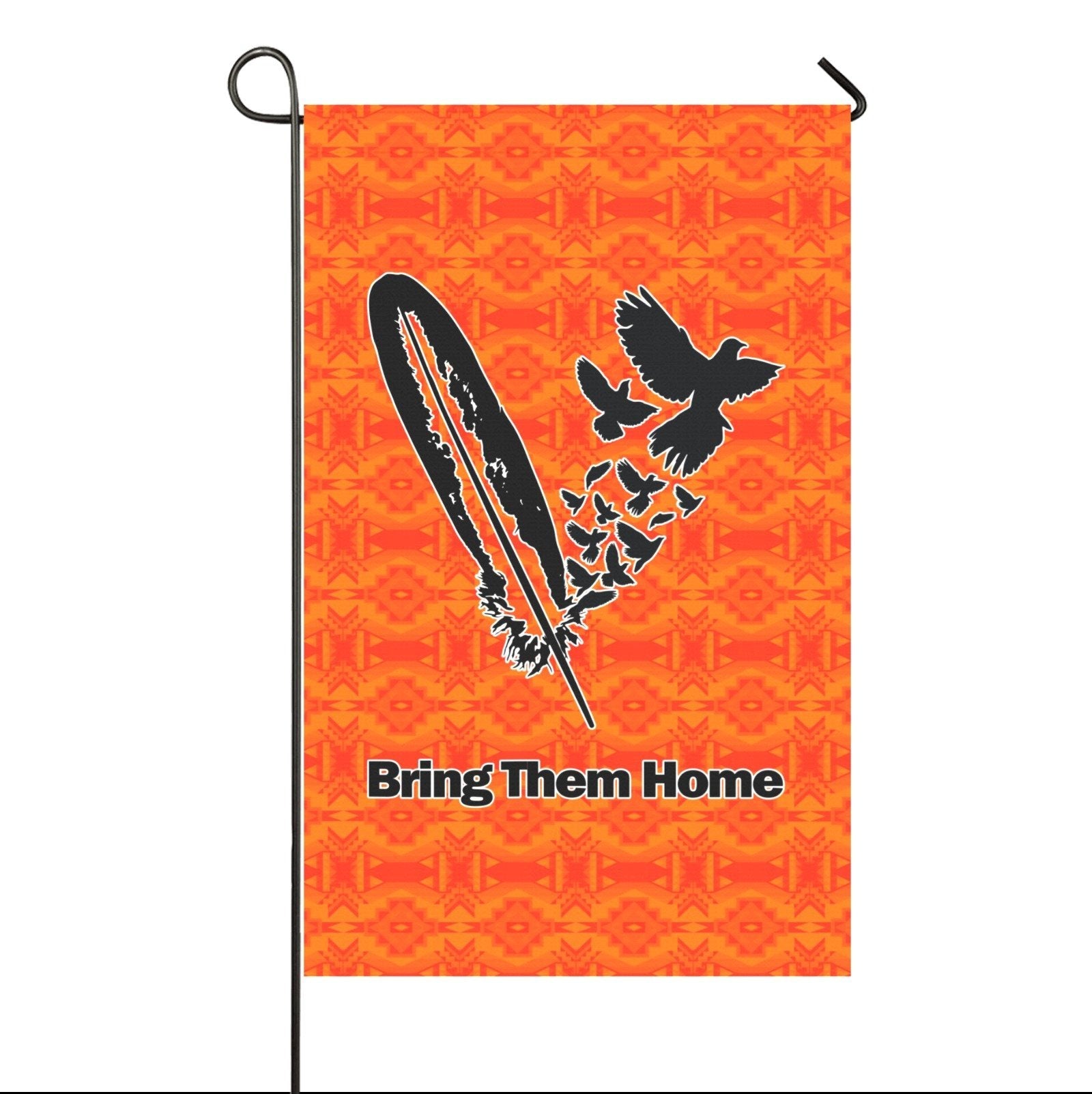 Fancy Orange - Bring Them Home Feather with Doves Garden Flag 36''x60'' (Two Sides Printing) Garden Flag 36‘’x60‘’ (Two Sides) e-joyer