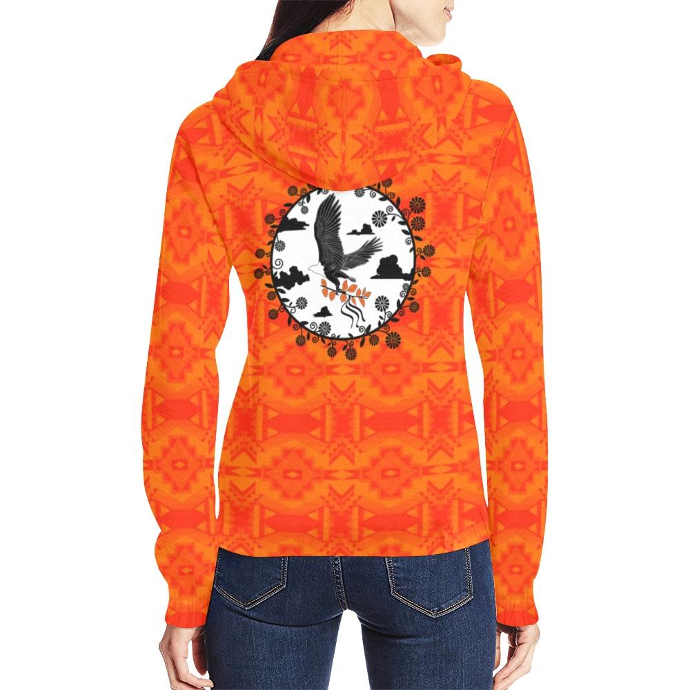 Fancy Orange Carrying Their Prayers All Over Print Full Zip Hoodie for Women (Model H14) All Over Print Full Zip Hoodie for Women (H14) e-joyer