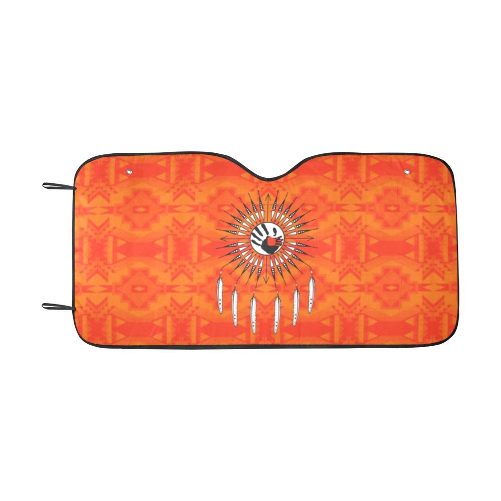 Fancy Orange Feather Directions Car Sun Shade 55"x30" Car Sun Shade e-joyer