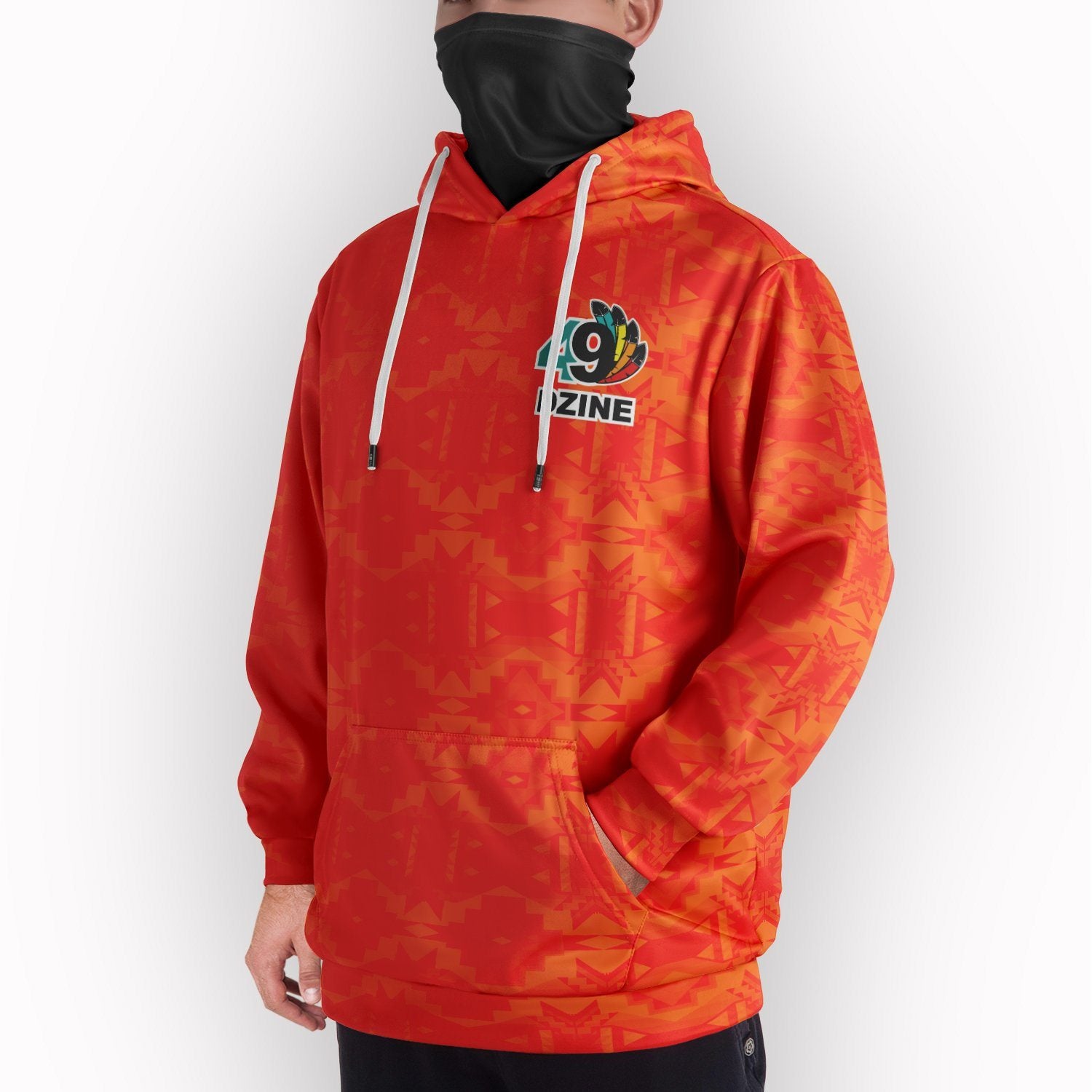 Fancy Orange Hoodie with Face Cover Hoodie with Face Cover Herman