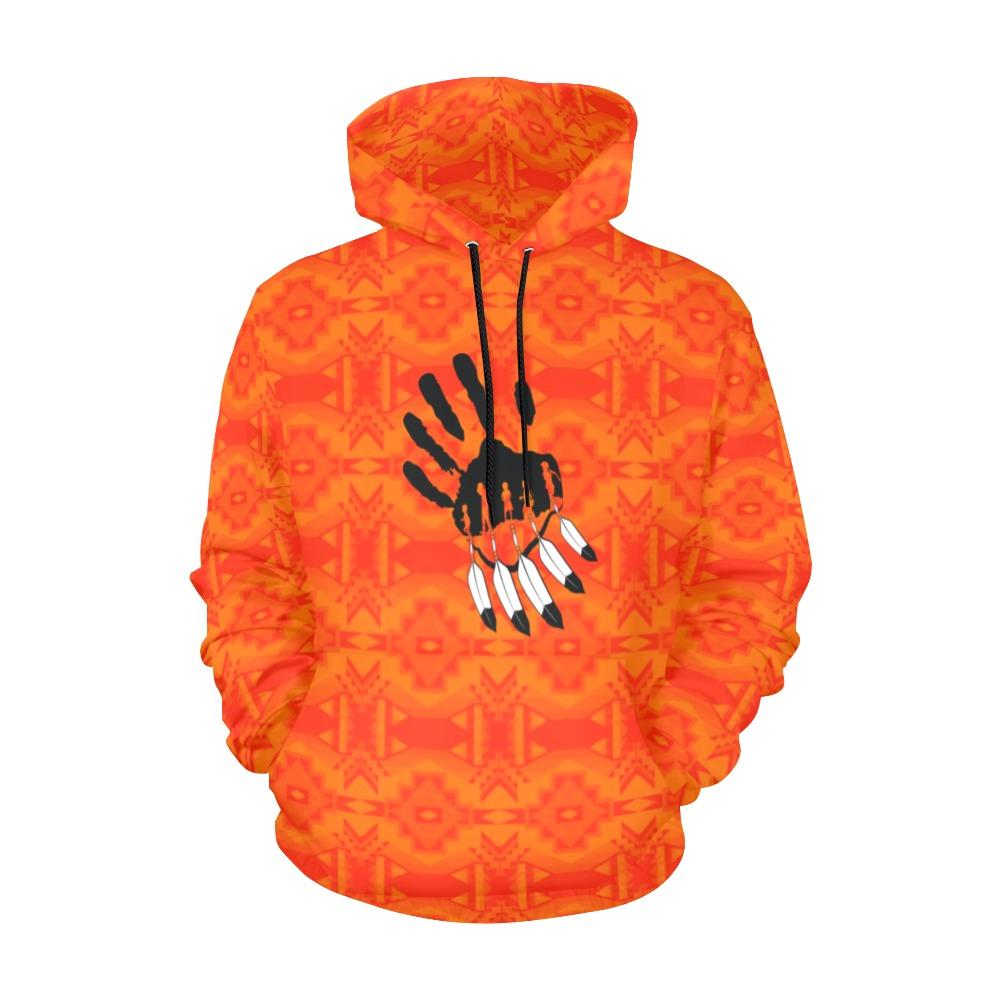 Fancy Orange Orange A feather for each All Over Print Hoodie for Men (USA Size) (Model H13) All Over Print Hoodie for Men (H13) e-joyer