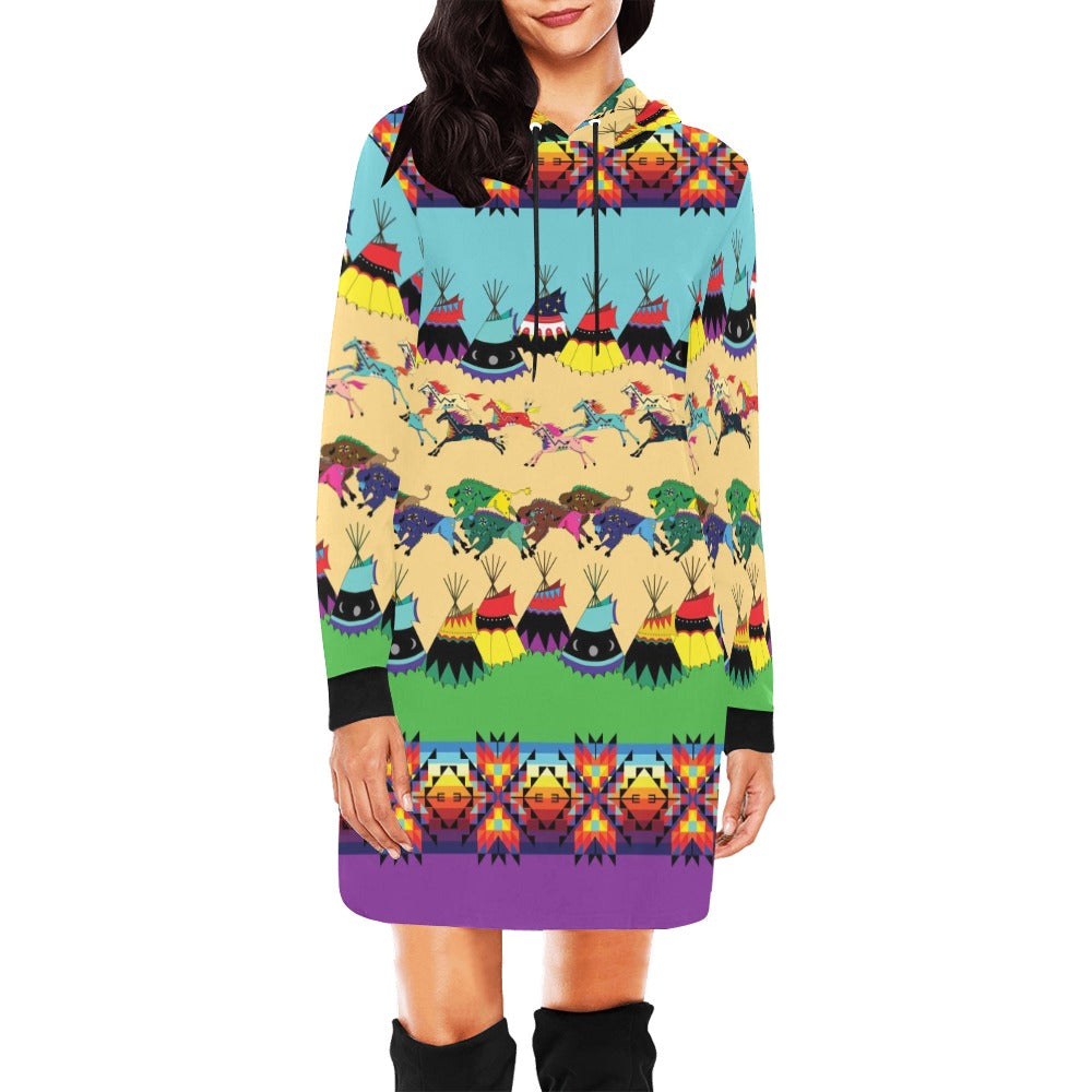 Prairie Bison Hoodie Dress