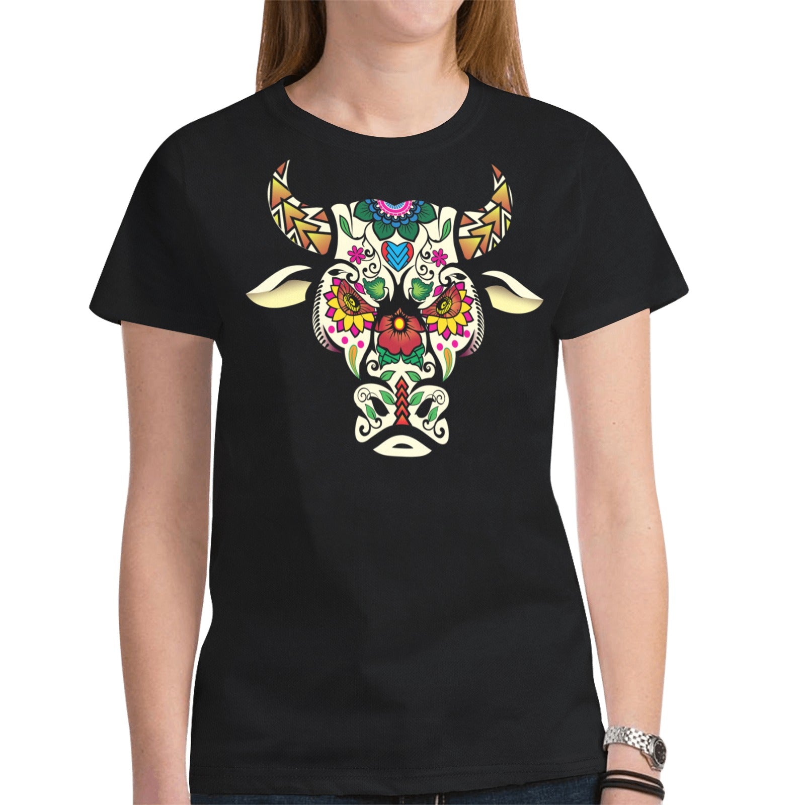 Bull Spirit Guide (Black) T-shirt for Women