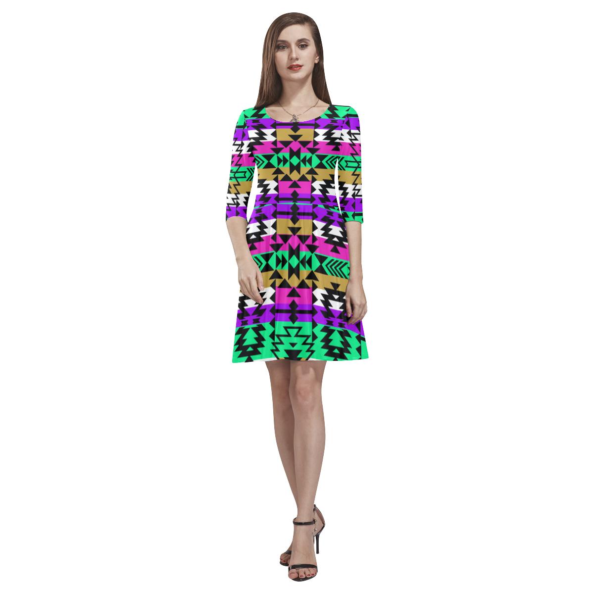 Final Grand Entry Tethys Half-Sleeve Skater Dress(Model D20) Tethys Half-Sleeve Skater Dress (D20) e-joyer
