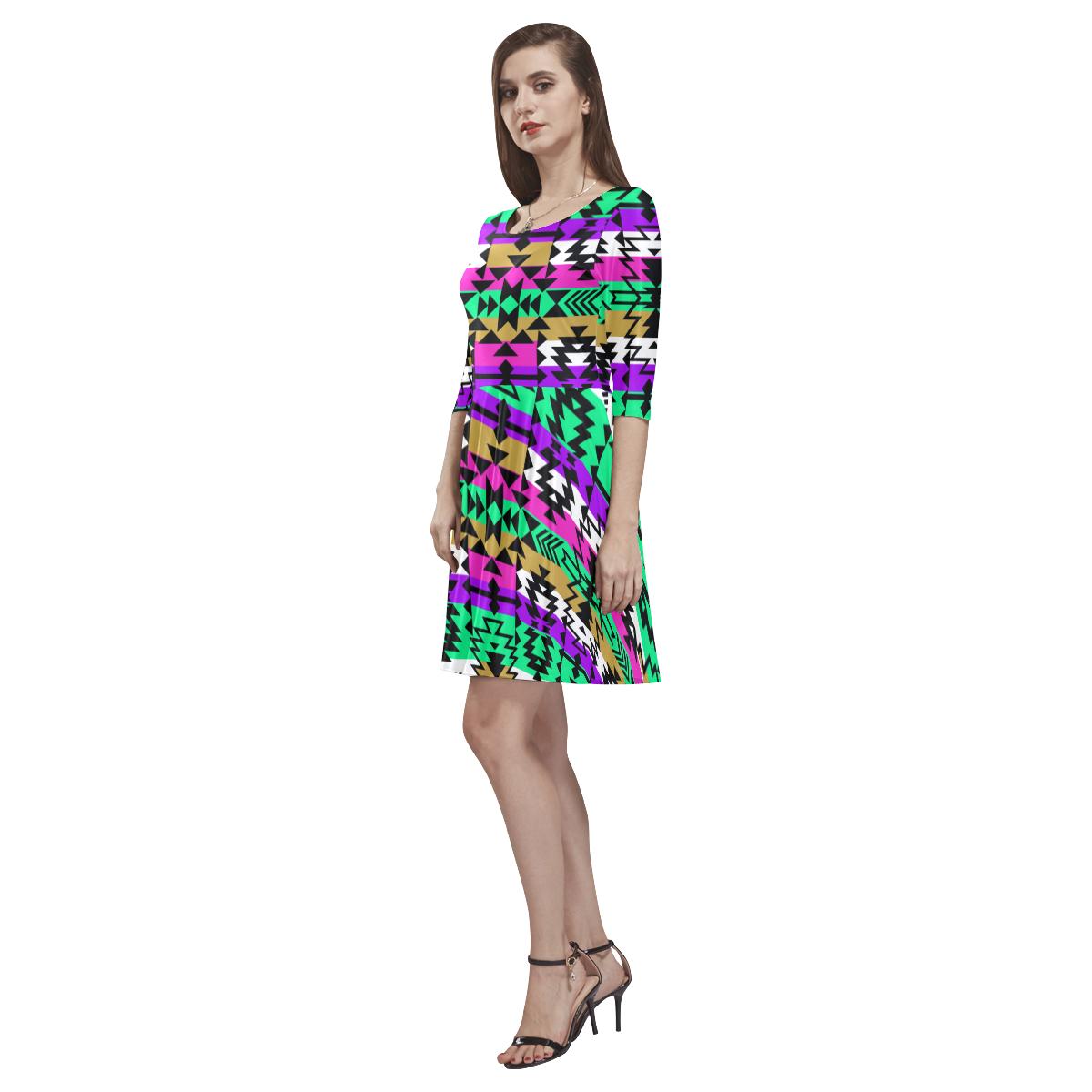 Final Grand Entry Tethys Half-Sleeve Skater Dress(Model D20) Tethys Half-Sleeve Skater Dress (D20) e-joyer