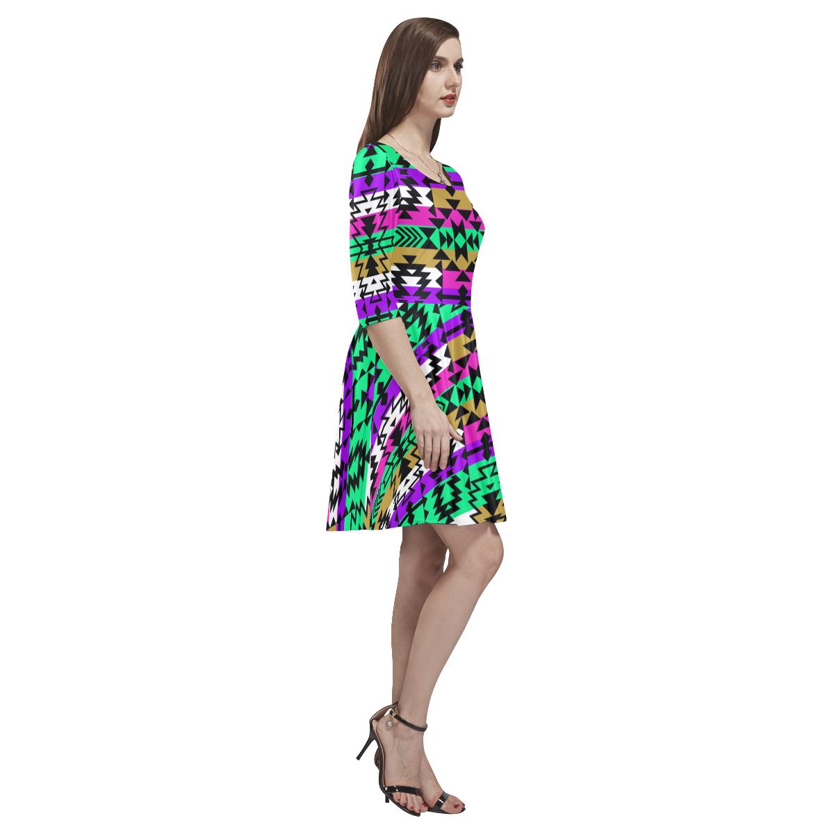 Final Grand Entry Tethys Half-Sleeve Skater Dress(Model D20) Tethys Half-Sleeve Skater Dress (D20) e-joyer
