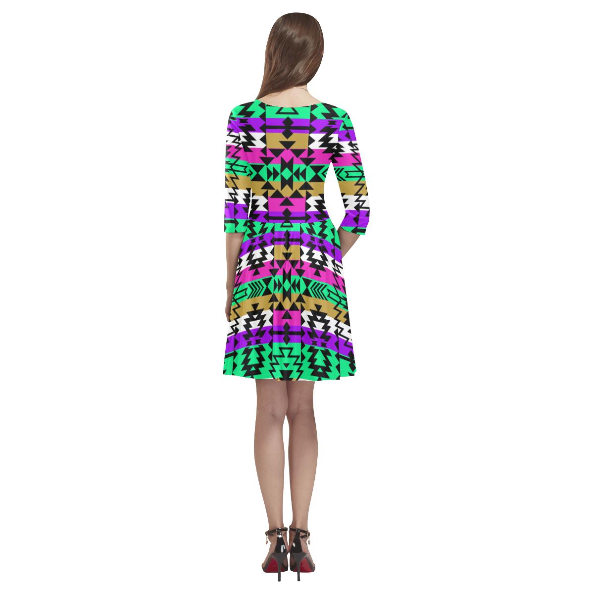 Final Grand Entry Tethys Half-Sleeve Skater Dress(Model D20) Tethys Half-Sleeve Skater Dress (D20) e-joyer