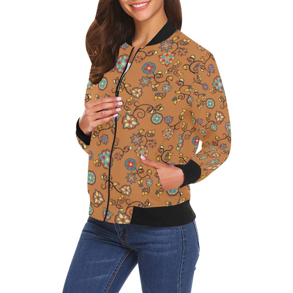 Fire Bloom Light All Over Print Bomber Jacket for Women (Model H19) Jacket e-joyer