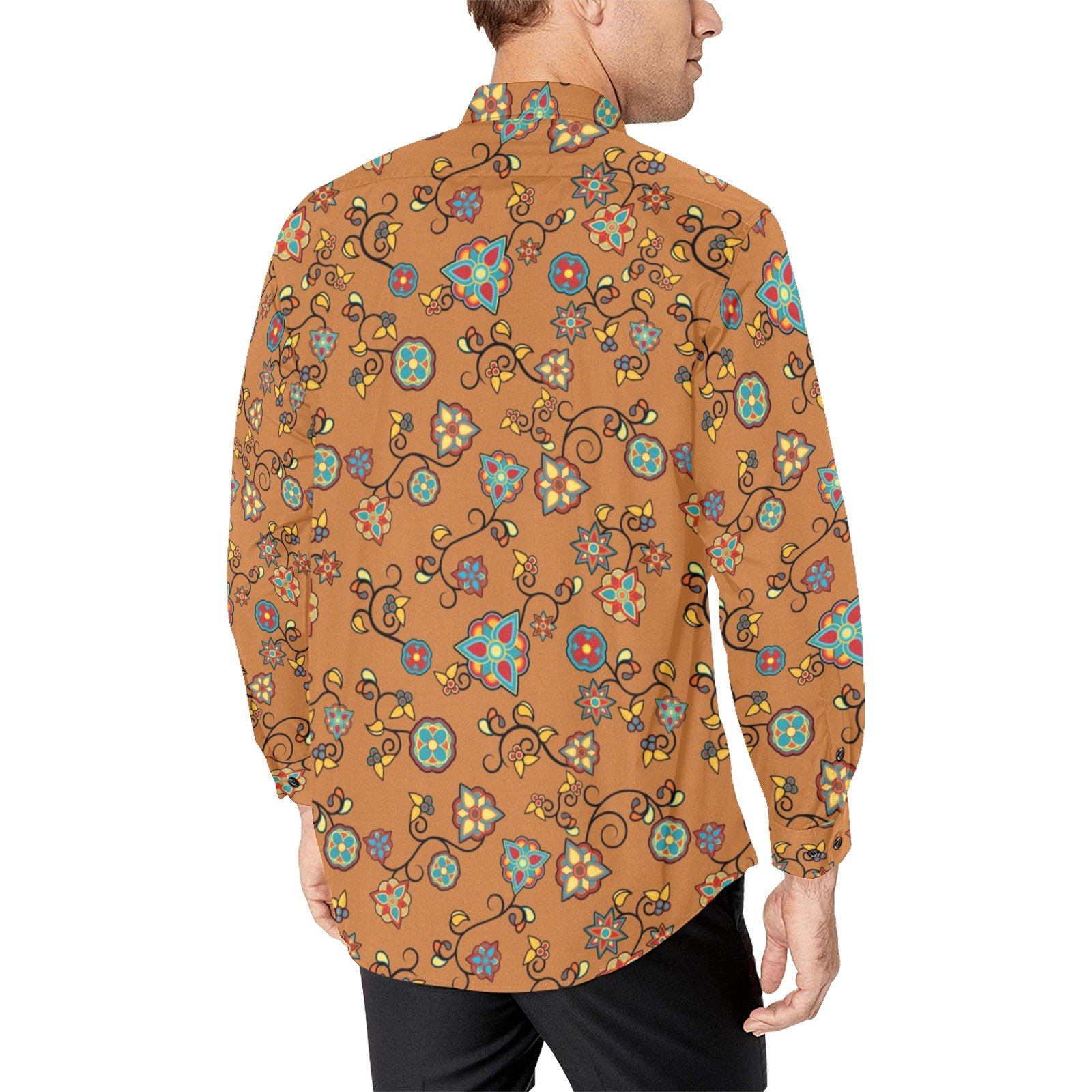 Fire Bloom Light Men's All Over Print Casual Dress Shirt (Model T61) Men's Dress Shirt (T61) e-joyer