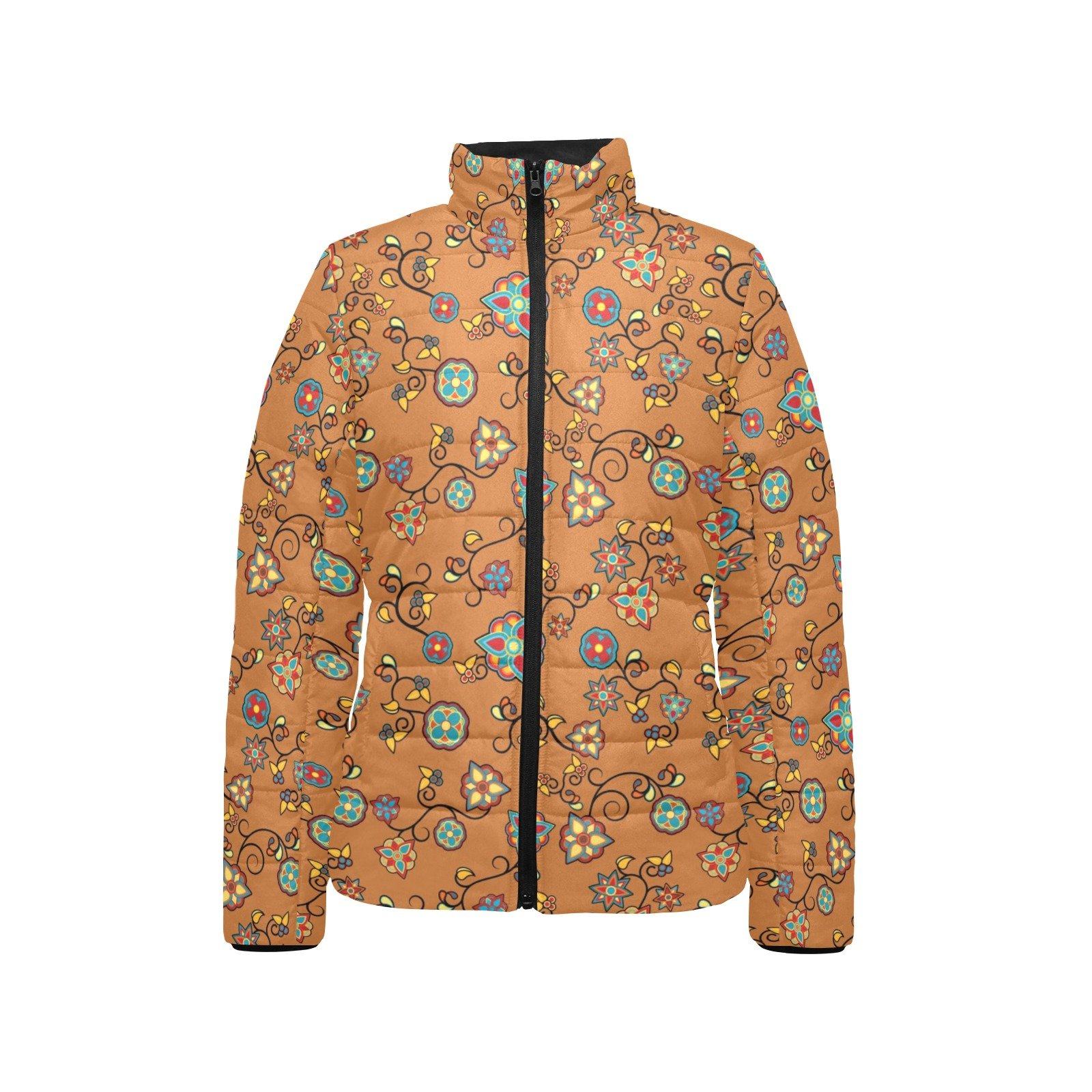 Fire Bloom Light Women's Stand Collar Padded Jacket (Model H41) jacket e-joyer