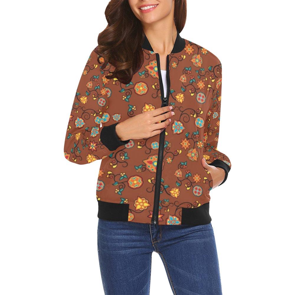 Fire Bloom Shade All Over Print Bomber Jacket for Women (Model H19) Jacket e-joyer