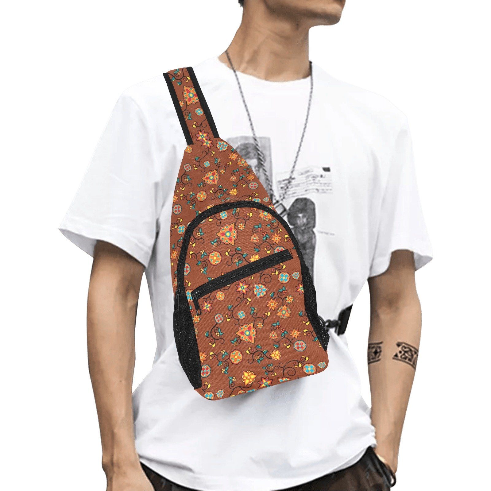 Fire Bloom Shade All Over Print Chest Bag (Model 1719) All Over Print Chest Bag (1719) e-joyer