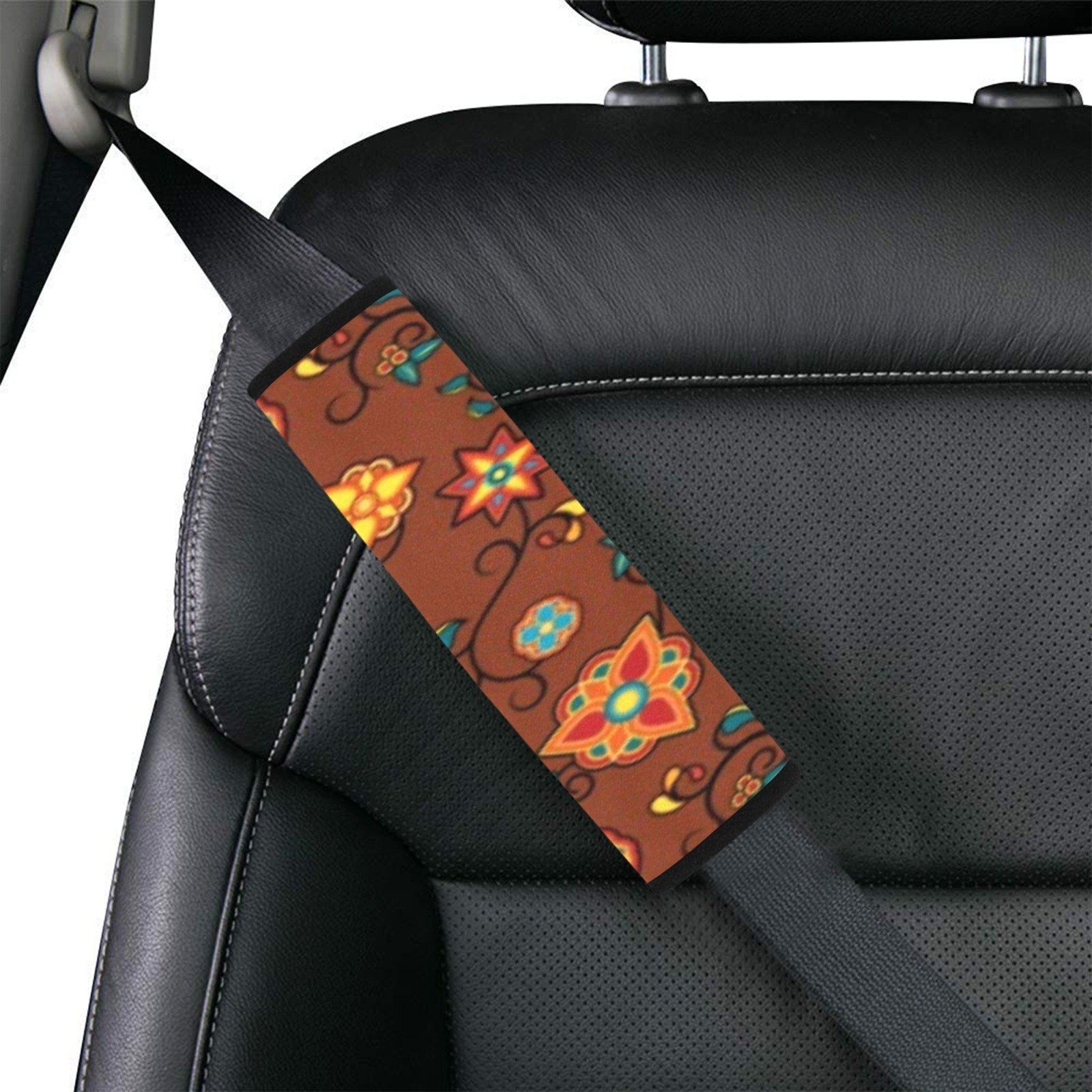 Fire Bloom Shade Car Seat Belt Cover 7''x12.6'' (Pack of 2) Car Seat Belt Cover 7x12.6 (Pack of 2) e-joyer
