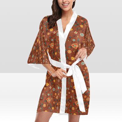 Fire Bloom Shade Kimono Robe Artsadd