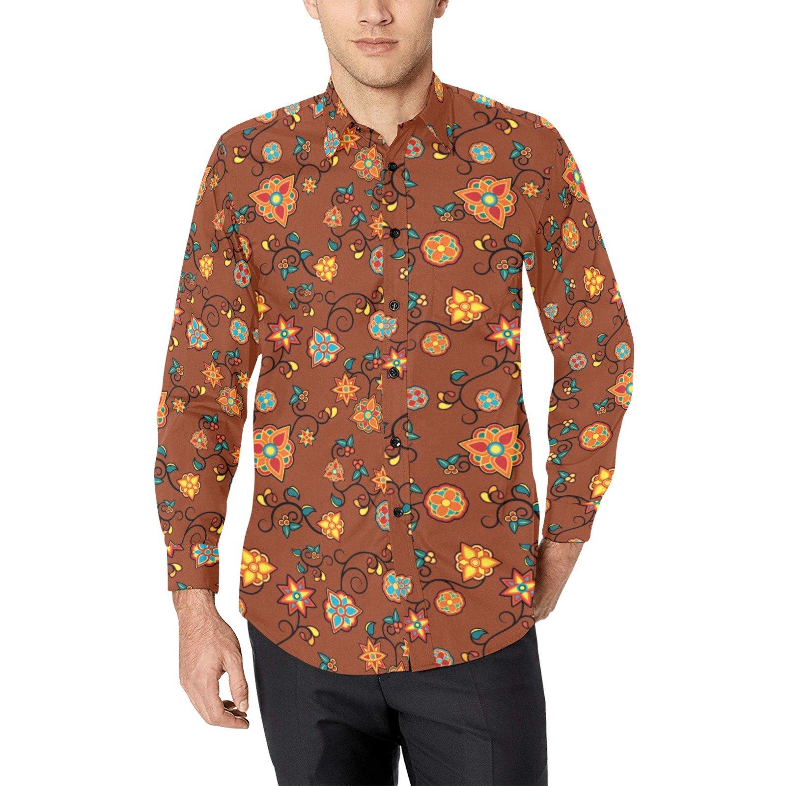 Fire Bloom Shade Men's All Over Print Casual Dress Shirt (Model T61) Men's Dress Shirt (T61) e-joyer