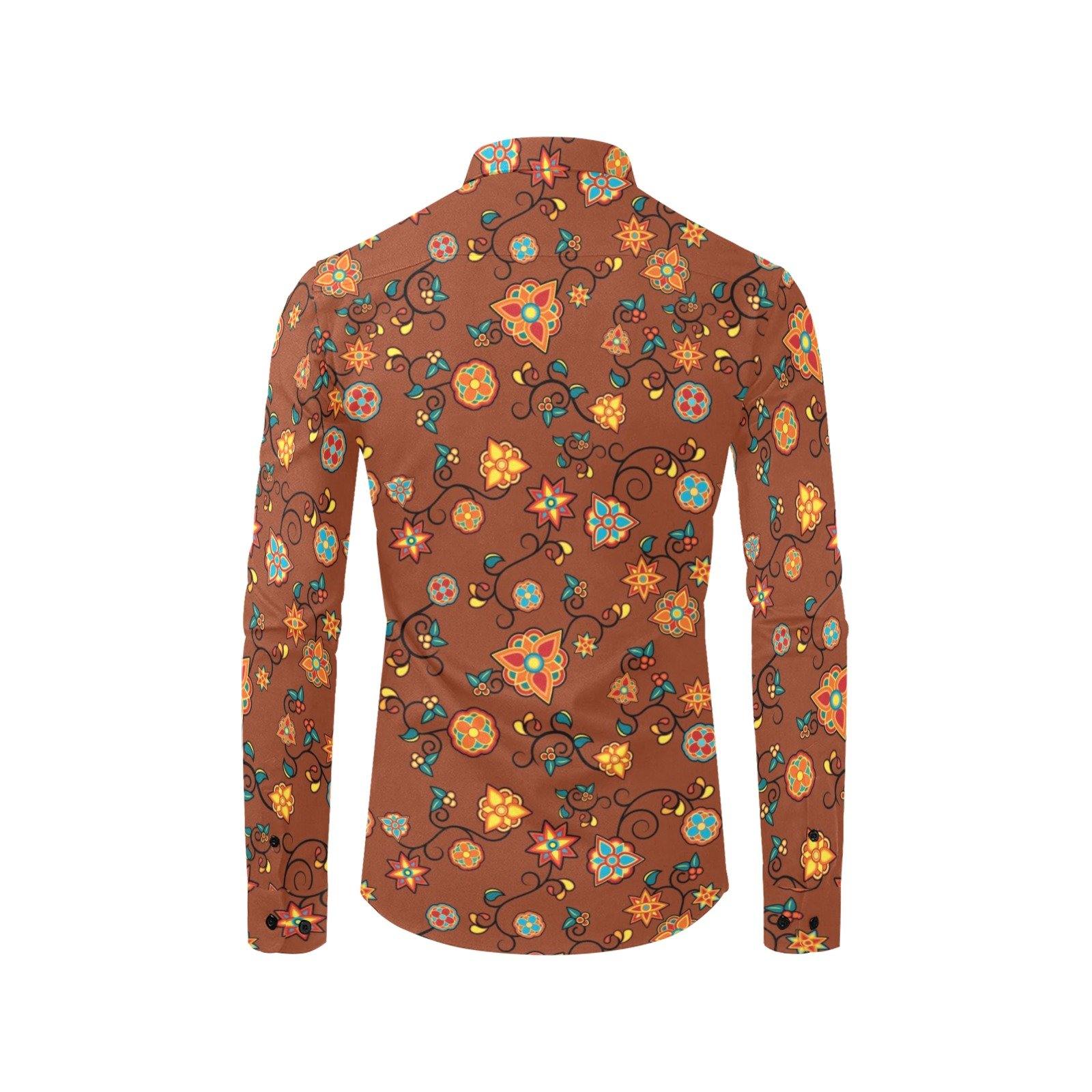 Fire Bloom Shade Men's All Over Print Casual Dress Shirt (Model T61) Men's Dress Shirt (T61) e-joyer