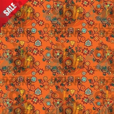 Fire Bloom Shade Orange - Colour Cotton Poplin Fabric By the Yard Fabric NBprintex