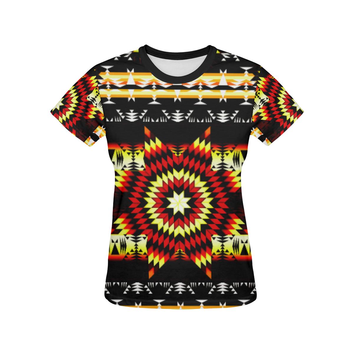 Fire Colors All Over Print T-shirt for Women/Large Size (USA Size) (Model T40) All Over Print T-Shirt for Women/Large (T40) e-joyer