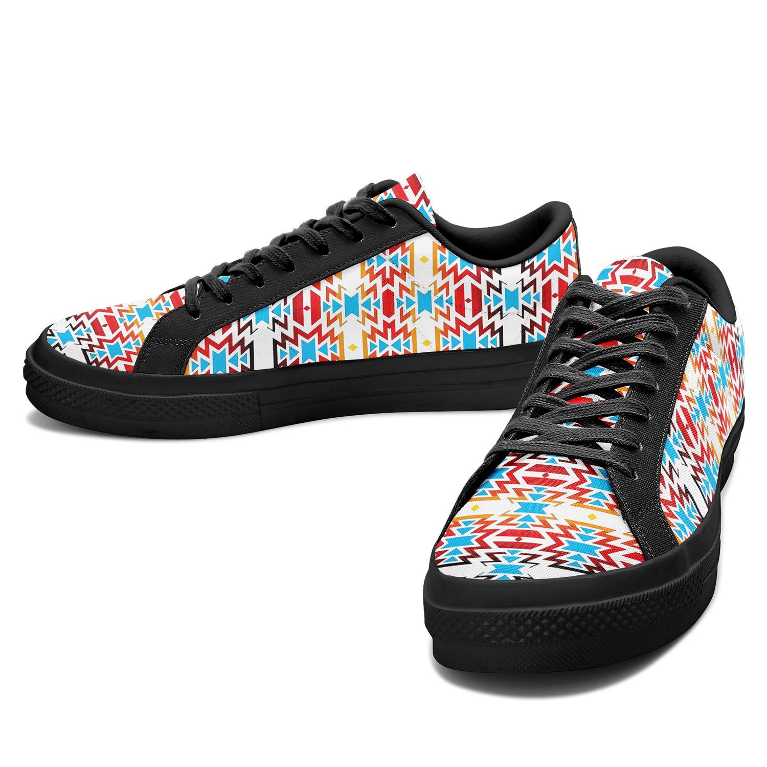 Fire Colors and Sky Aapisi Low Top Canvas Shoes Black Sole 49 Dzine