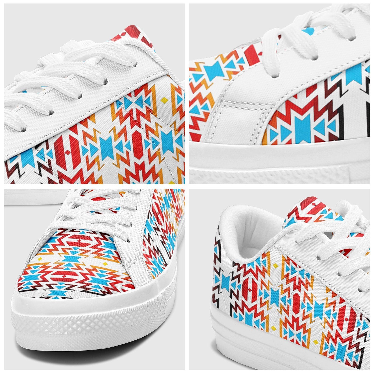 Fire Colors and Sky Aapisi Low Top Canvas Shoes White Sole 49 Dzine