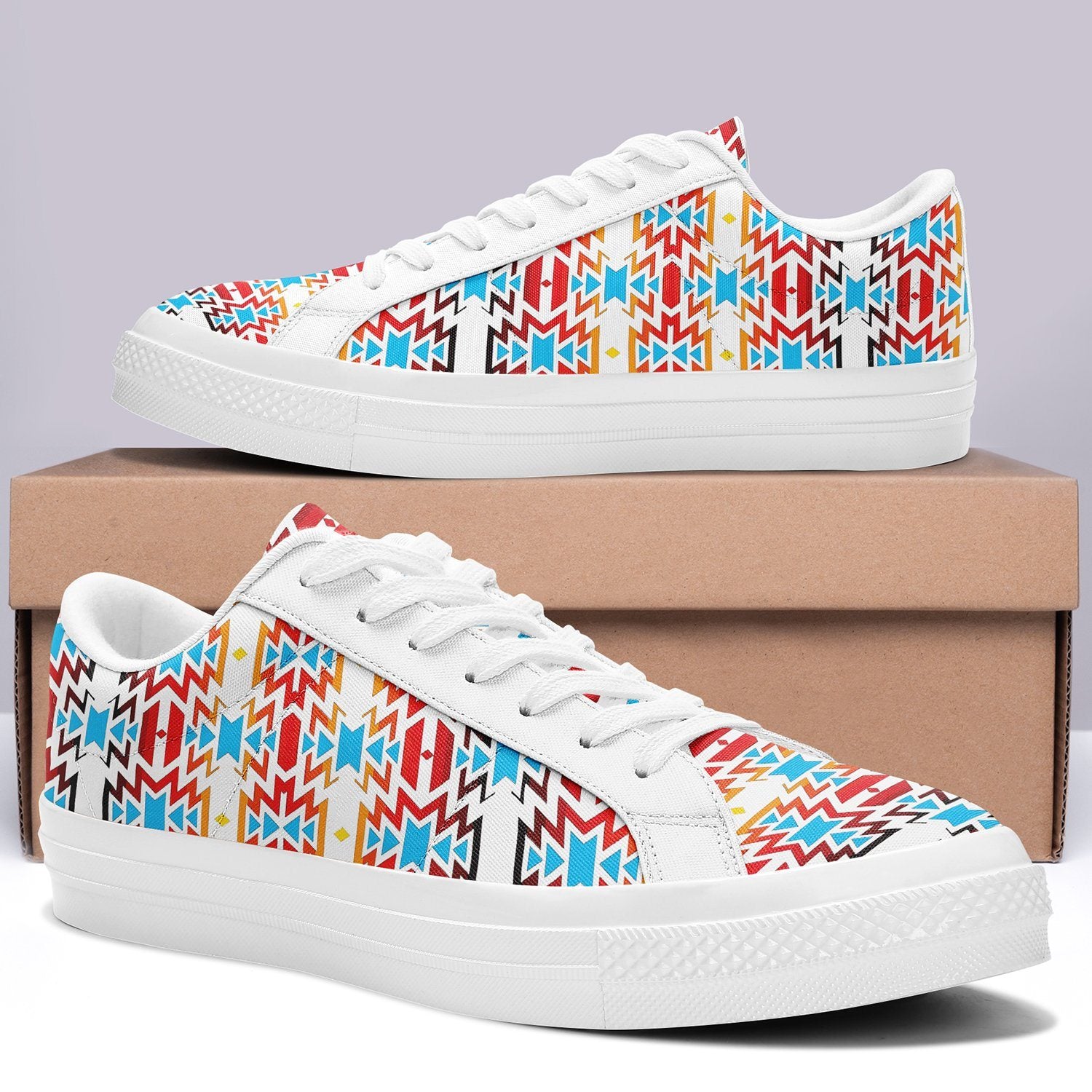 Fire Colors and Sky Aapisi Low Top Canvas Shoes White Sole 49 Dzine