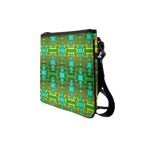 Fire Colors and Sky Green Slim Clutch Bag (Model 1668) Slim Clutch Bags (1668) e-joyer