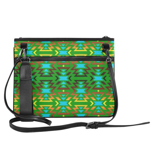 Fire Colors and Sky Green Slim Clutch Bag (Model 1668) Slim Clutch Bags (1668) e-joyer