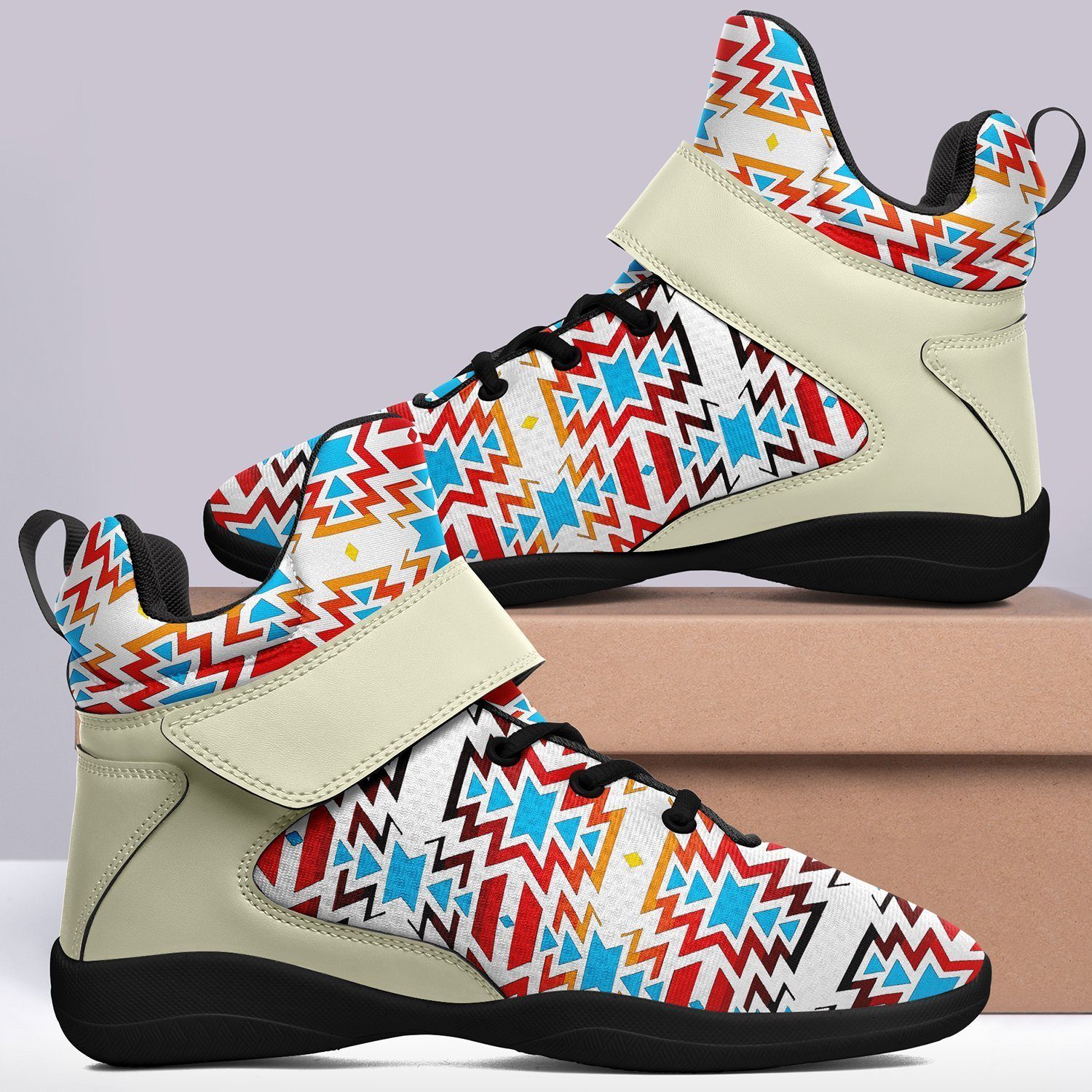 Fire Colors and Sky Kid's Ipottaa Basketball / Sport High Top Shoes 49 Dzine