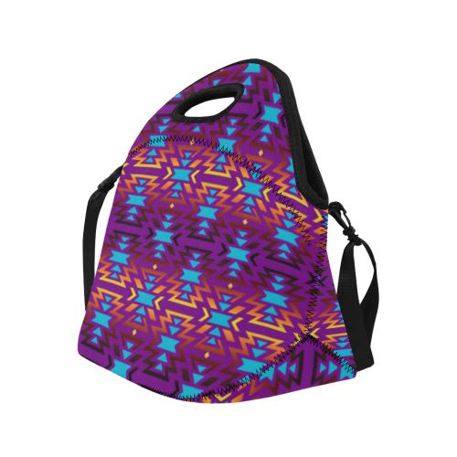 Fire Colors and Sky Moon Shadow Neoprene Lunch Bag/Large (Model 1669) Neoprene Lunch Bag/Large (1669) e-joyer