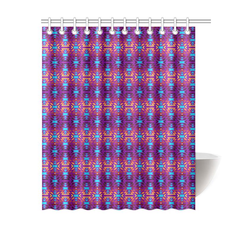 Fire Colors and Sky Moon Shadow Shower Curtain 60"x72" Shower Curtain 60"x72" e-joyer