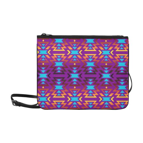 Fire Colors and Sky Moon Shadow Slim Clutch Bag (Model 1668) Slim Clutch Bags (1668) e-joyer
