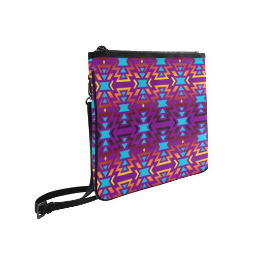 Fire Colors and Sky Moon Shadow Slim Clutch Bag (Model 1668) Slim Clutch Bags (1668) e-joyer