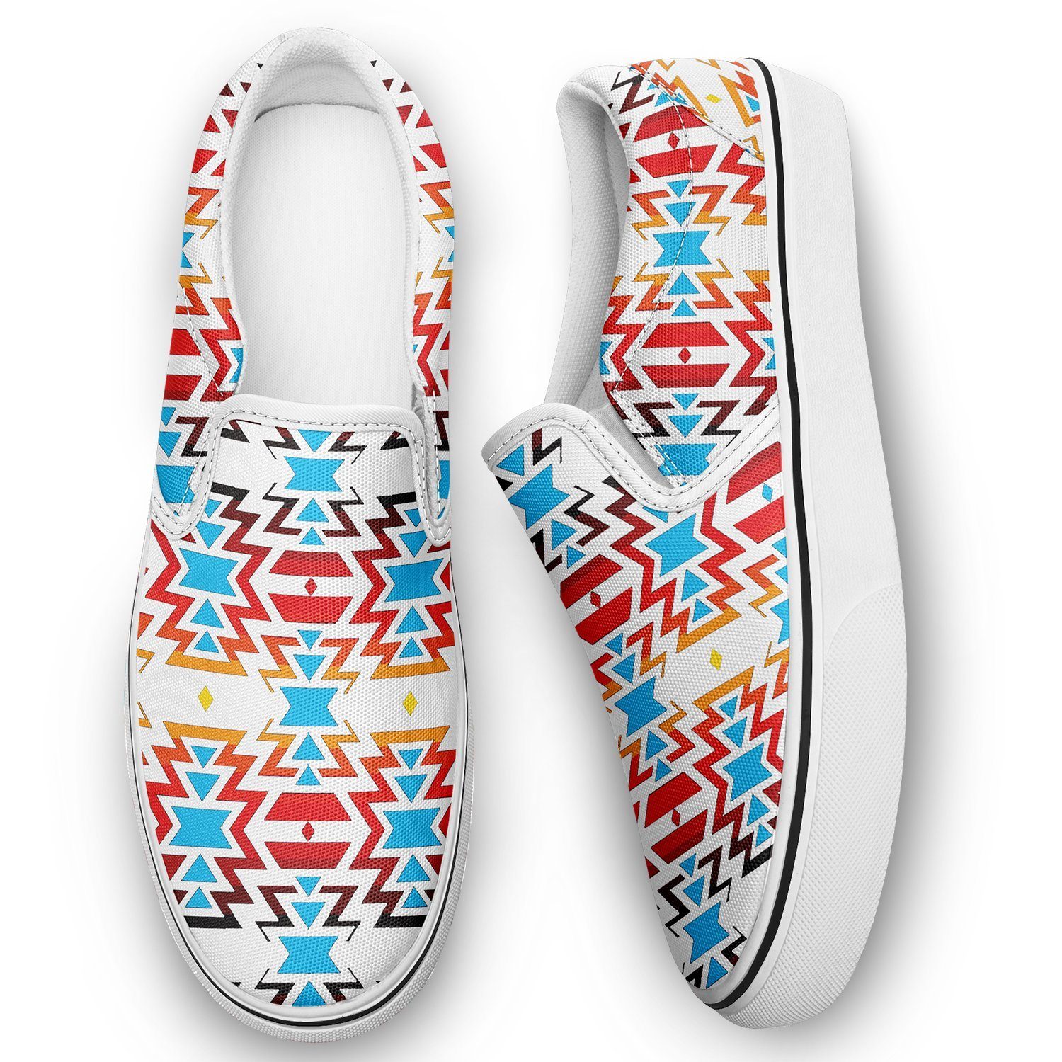 Fire Colors and Sky Otoyimm Kid's Canvas Slip On Shoes 49 Dzine