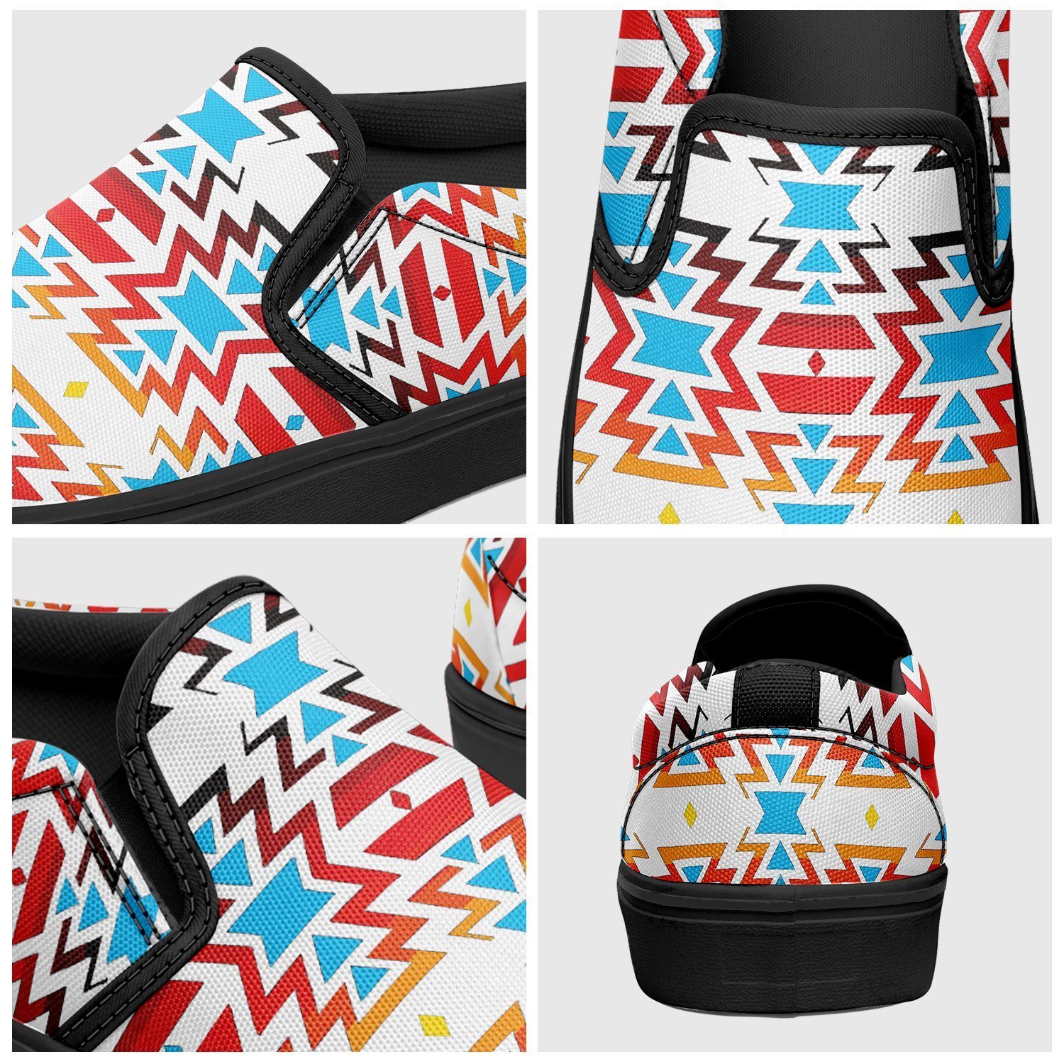 Fire Colors and Sky Otoyimm Kid's Canvas Slip On Shoes 49 Dzine