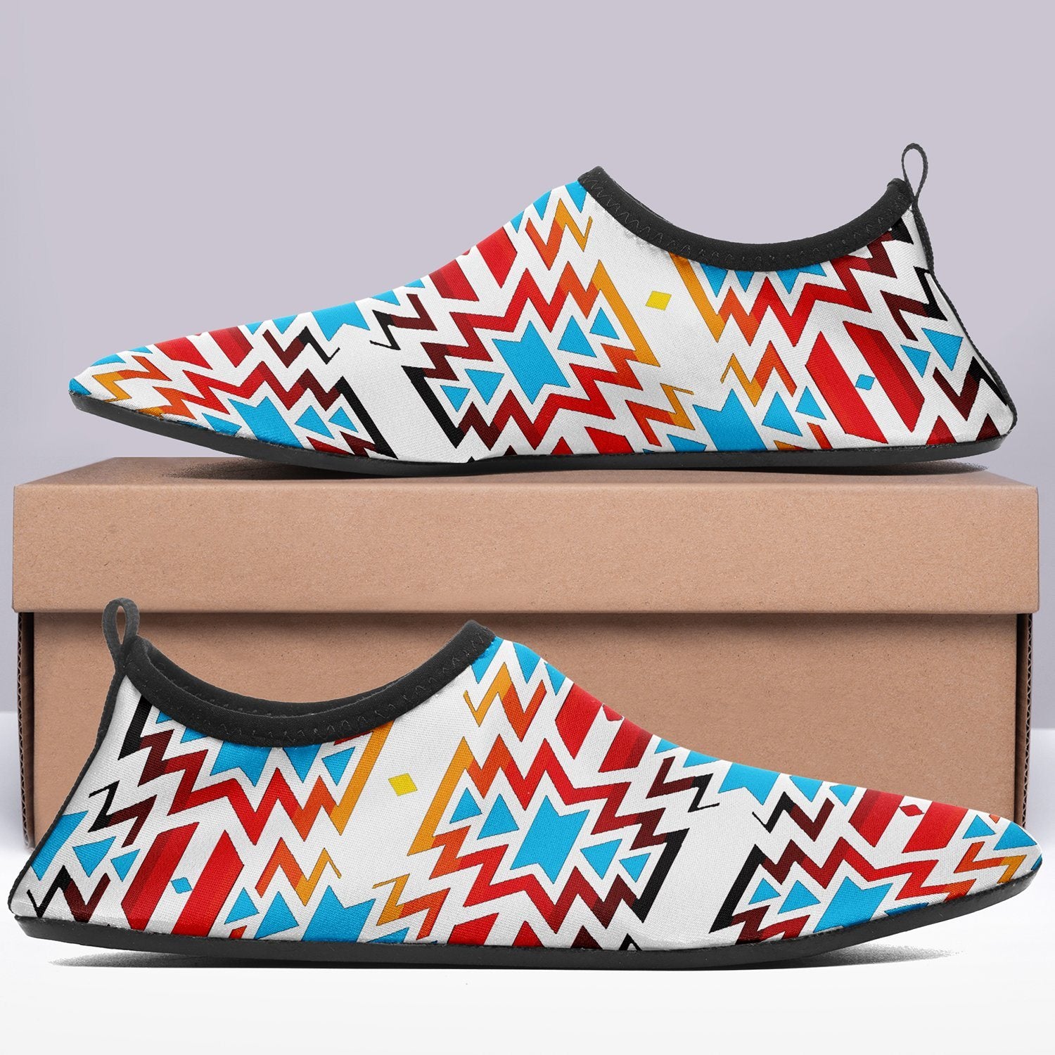 Fire Colors and Sky Sockamoccs Slip On Shoes 49 Dzine