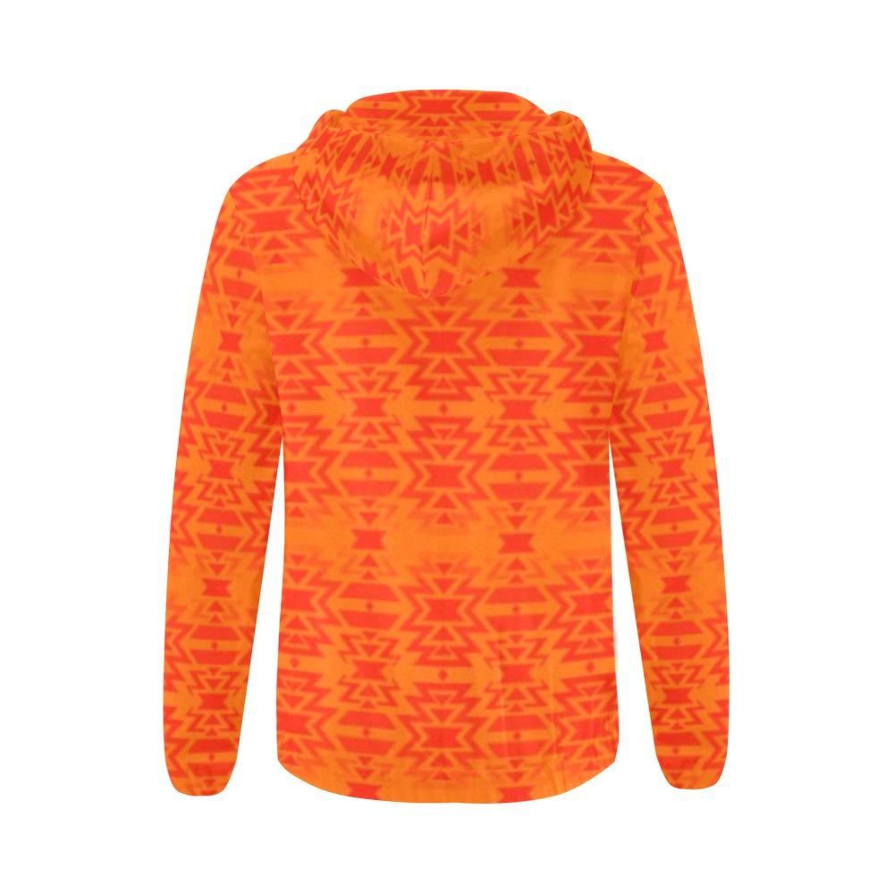 Fire Colors and Turquoise All Over Print Full Zip Hoodie for Women (Model H14) All Over Print Full Zip Hoodie for Women (H14) e-joyer