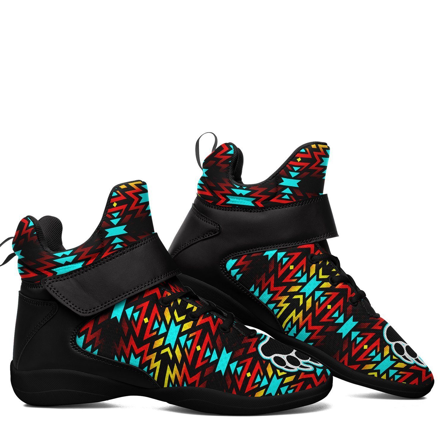 Fire Colors and Turquoise Bearpaw Kid's Ipottaa Basketball / Sport High Top Shoes 49 Dzine