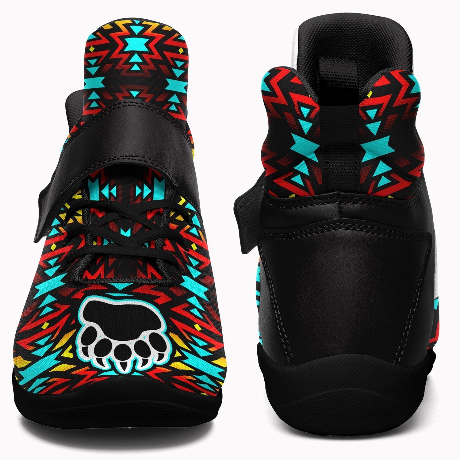 Fire Colors and Turquoise Bearpaw Kid's Ipottaa Basketball / Sport High Top Shoes 49 Dzine