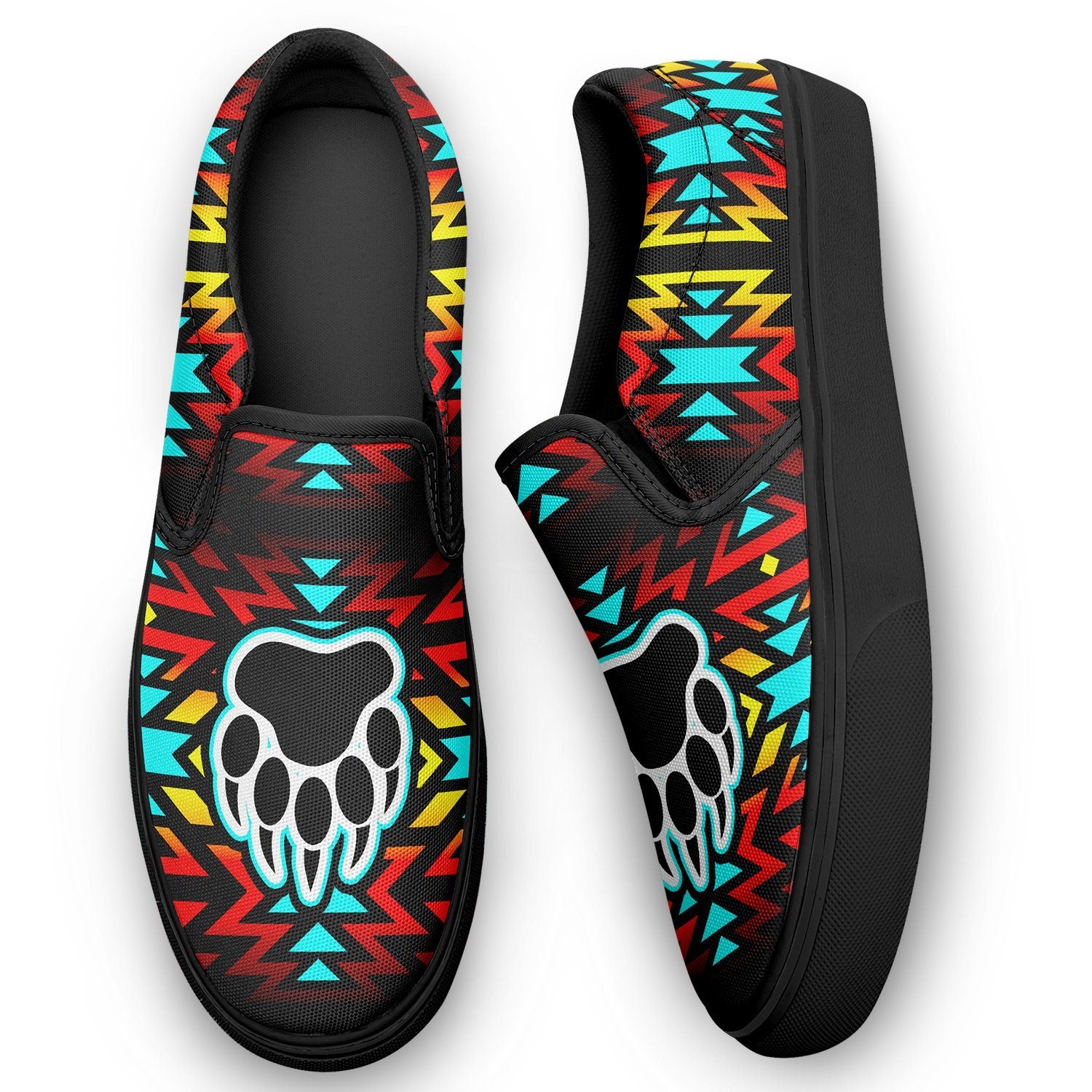 Fire Colors and Turquoise Bearpaw Otoyimm Canvas Slip On Shoes 49 Dzine