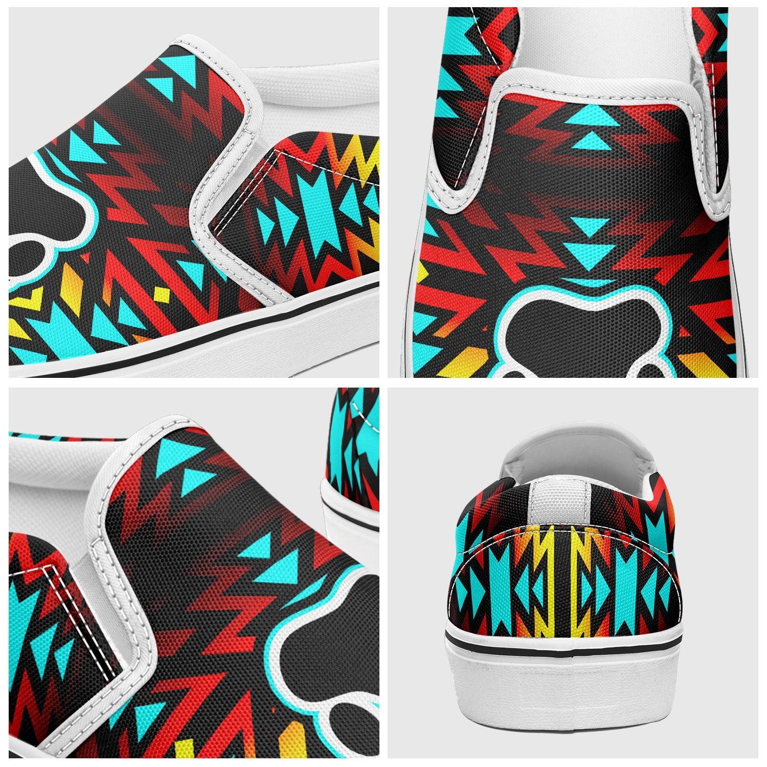 Fire Colors and Turquoise Bearpaw Otoyimm Canvas Slip On Shoes 49 Dzine