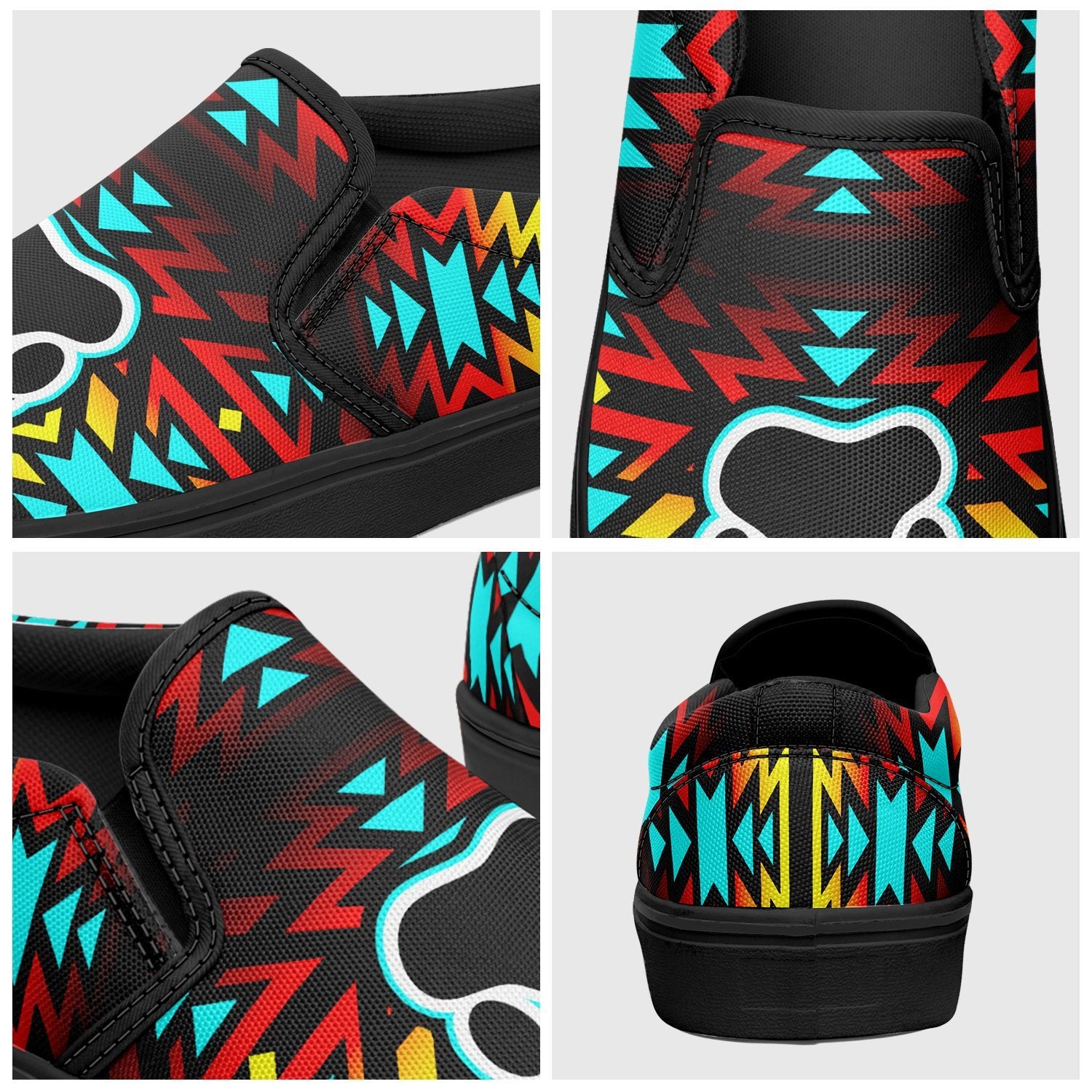 Fire Colors and Turquoise Bearpaw Otoyimm Canvas Slip On Shoes 49 Dzine