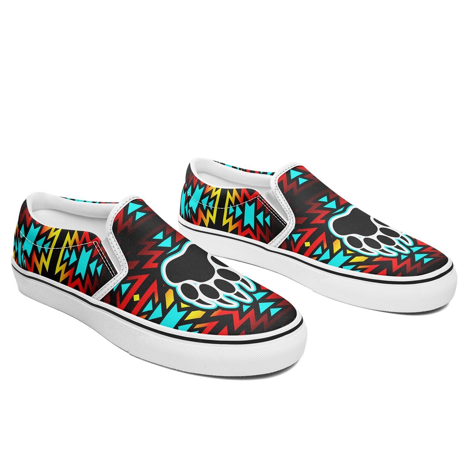 Fire Colors and Turquoise Bearpaw Otoyimm Canvas Slip On Shoes 49 Dzine