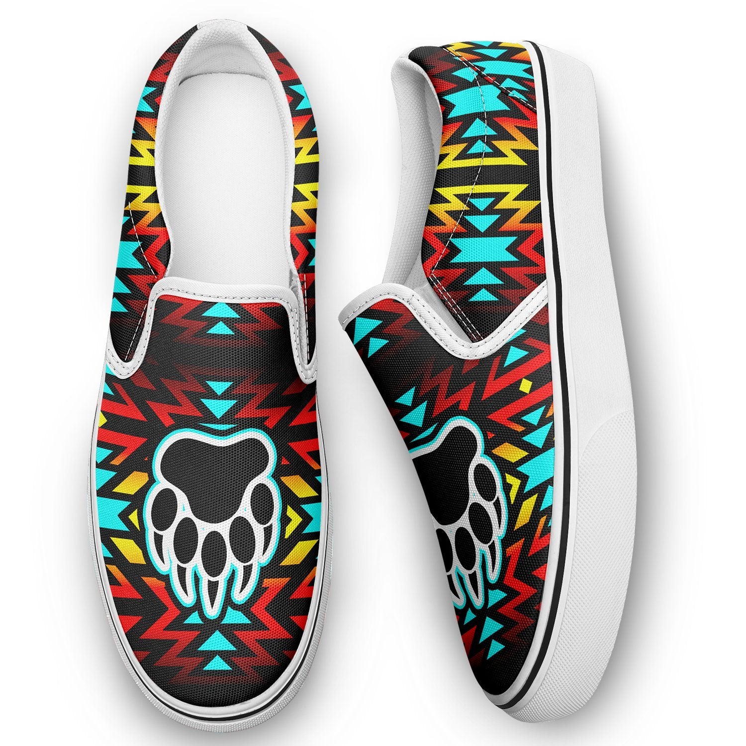 Fire Colors and Turquoise Bearpaw Otoyimm Canvas Slip On Shoes 49 Dzine